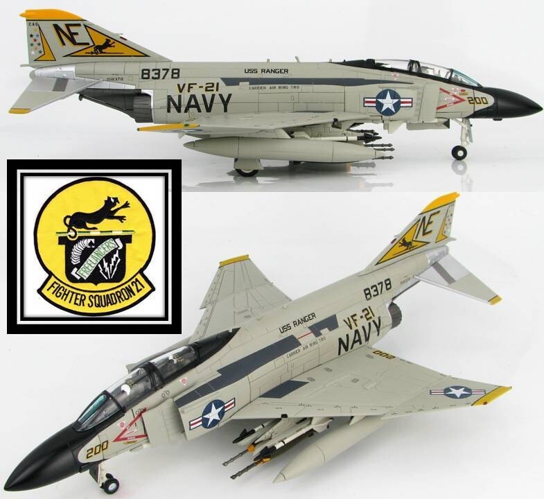 航空機・ヘリコプター HOBBY MASTER 1/72 F-4j Phantom HA1996 Hobby Master 1/72 HA1996 F-4J Phantom II USN VF-21 Freelancer, USS