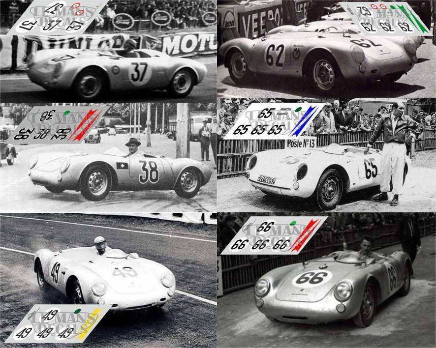 Décalcomanies Porsche 550 RS Le Mans 1955 - Plusieurs échelles (1:18, 1:32, Etc.)