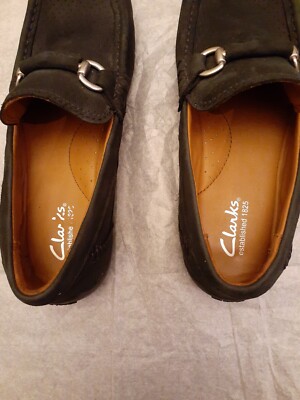 CLARKS Black Sz 7.5 M Men Leather Horse Bit Driving Moccasin  display picture 3