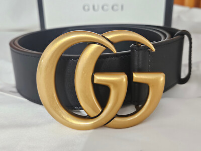 Authentic Black Leather Gucci Marmont Belt Size 110cm 38/40  display picture 2