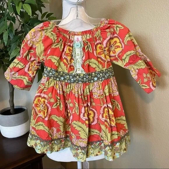 Blusa Top Campesina Tomate Matilda Jane Serendipity Floral Naranja Pascua 6 Foto 2 de 3