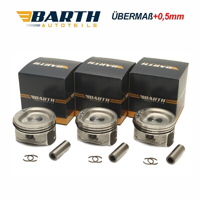 3x Kolben Übermaß +0.5 mm NEU Seat Skoda VW 1.2 6V BMD CHF AWY CHFA 03D107065F