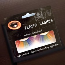FLASHY LASHES Long Rainbow Pride Halloween Costume Mardi Gras Eyelashes NEW