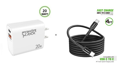For ZTE Blade 11 Prime Z6251V 20W Wall Home Travel Charger PD & USB-A w Cable -C