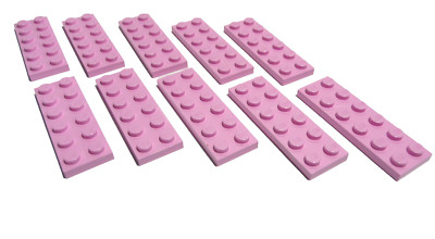 10 x LEGO  3795 City, Basicsteine,Friends Bausteine  2x6 flach in rosa Neuware