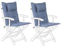 Polsterauflagen 2Er Set 55X42 Cm Polyester Abnehmbares Kopfkissen Blau Maui