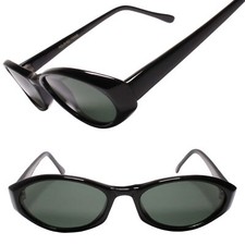 Genuine Vintage Rockabilly Indie Vibes 90s Y2K Womens Cat Eye Black Sunglasses