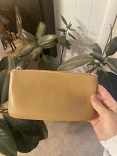 Vtg COACH SKINNY 7170 Make-Up Kit Zipper Case Cosmetic Bag   Brown Leather
