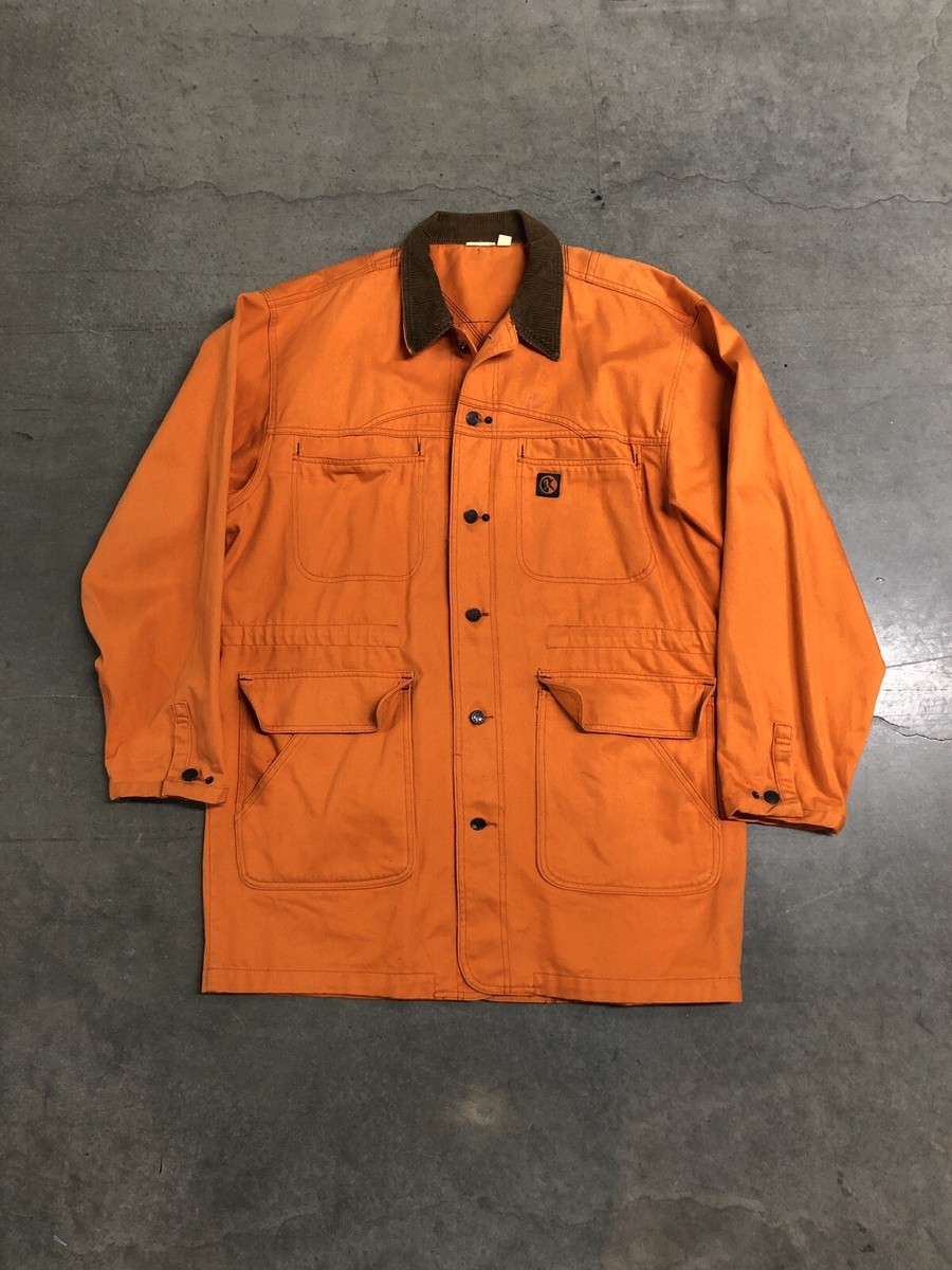 Vintage 90's Fresh Threadz Barn Chore Coat Men's Medium Orange
