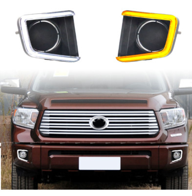 LED DRL Daytime Running Driving Light w/Turn Signal For Toyota Tundra 2014-2021