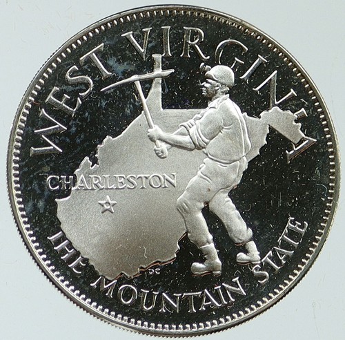 1969 US USA - STATES OF THE UNION West Virginia FM Proof Silver Medal i116944 - 第 1/2 張圖片