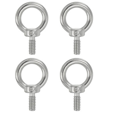 4Pcs UNC1/4''-20 316 Stainless Steel Eye Bolt Thread Screw Ring Eyebolt