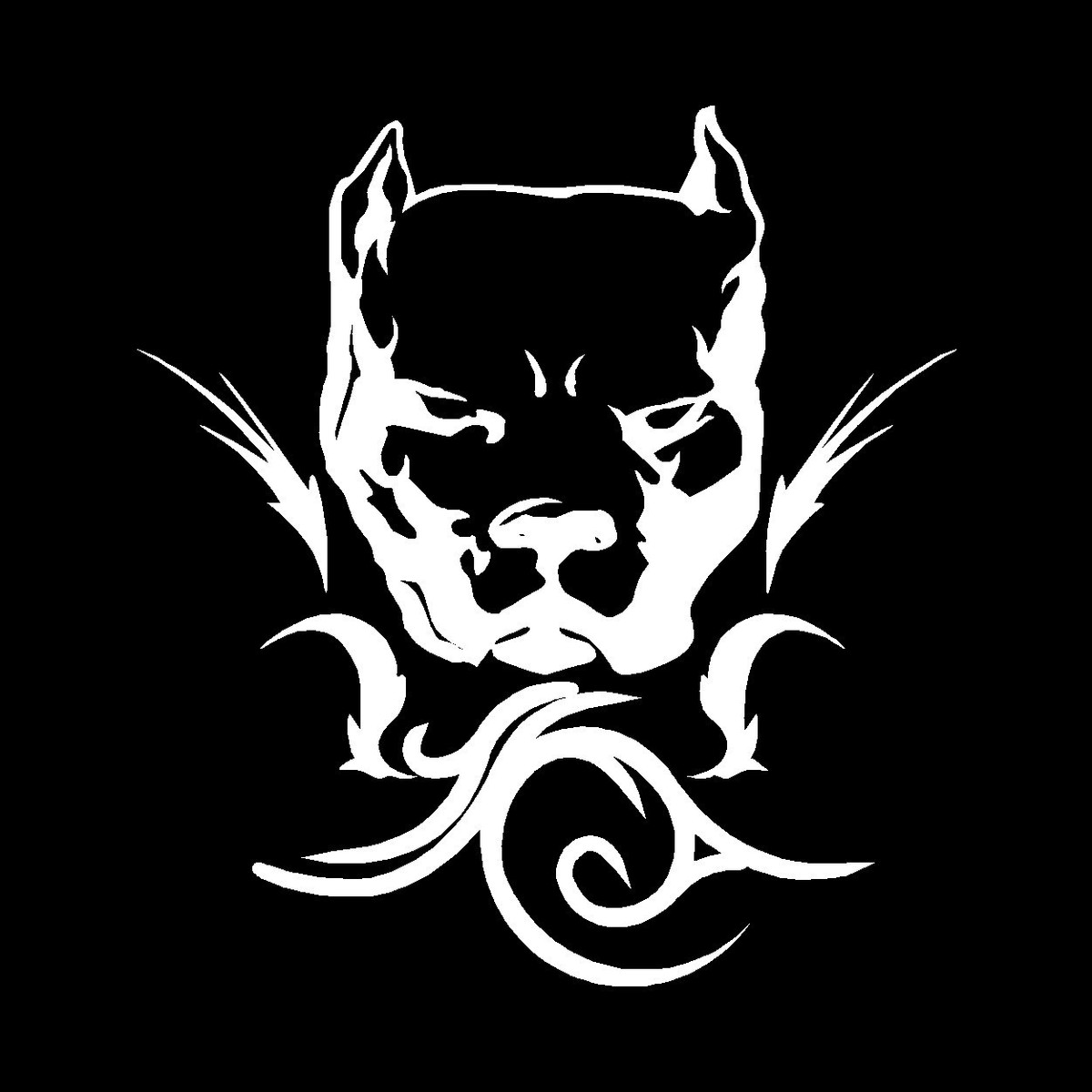 PITBULL STICKER PIT BULL FACE HEAD DECORATION FLAME DOG