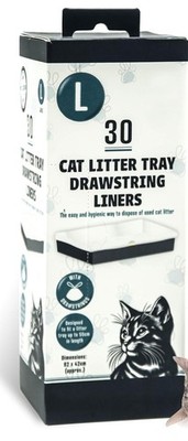 30x große Katzentoilette Einlagen - Kordelzüge, tragbar, auslaufsicher (82 cm x 42 cm)