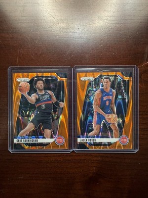 Detroit Piston Teammates Cade Cunningham & Jalen Duren 2024 Prizm /199 Orange