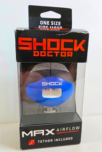 Shock Doctor Mouthguard Max Airflow (Blue) Size OSFM One Size Fits Most w Tether - Picture 2 of 5