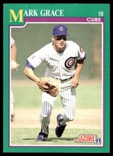 Mark Grace 1991 Score #175 Chicago Cubs MLB READ FREE SHIPPING AutographDen