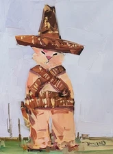 Jose Trujillo Fine Art PRINT 16x20Collectible Artist Painting Mexican Cat