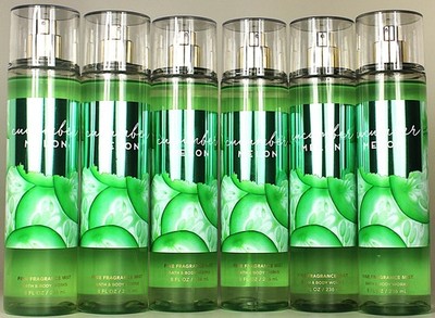 QTY 6 - Bath & Body Works CUCUMBER MELON Fine Fragrance Body Mist Spray 8Oz