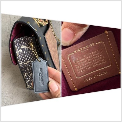 Coach 29416 Parker Rivets Tea Rose Chain Bag Signature Canvas