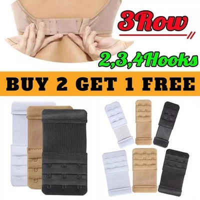 3ROW 2,3,4Hook Bra Extender Bra Strap Strapless Underwear Maternity Bra Extender - Image 1 of 4