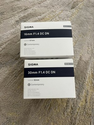 Sigma 30mm f1.4 DC DN & 16mm F1.4 DC DN - BOX AND PAPERS ONLY - No Lens