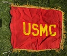 Vtg USMC WW2 Flag US Marine Corps Navy Military Banner 22” x 18” United States