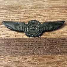 Vintage United Airlines Future Stewardess Metal Pin Silver Tone Petina Logo