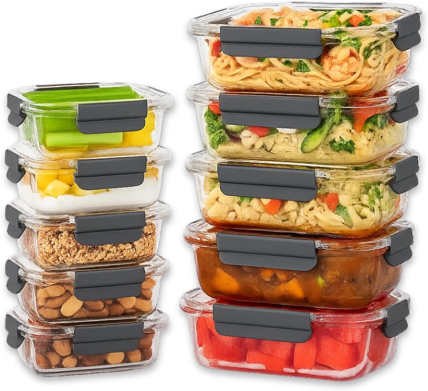 10 Pack Glass Food Storage Containers with Lids – Meal Prep Boxes Airtight
Opens in a new window or 