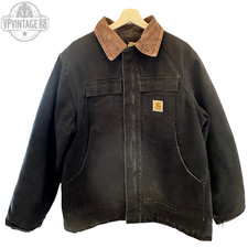 Vintage Carhartt Navy Canvas Men's Traditional Coat Utility Detroit Jacket