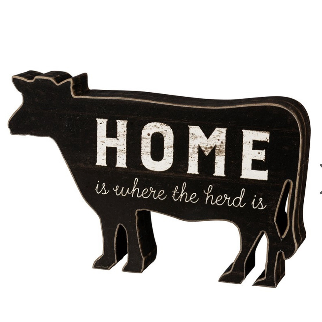 NWT Primitives by Kathy Home is Where the Herd Is Wooden Sign Farmhouse Decor