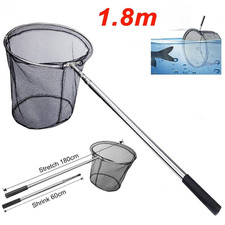 Rubber Coated Landing Net Telescopic Foldable Floating Fishing Net Trout Fishing
