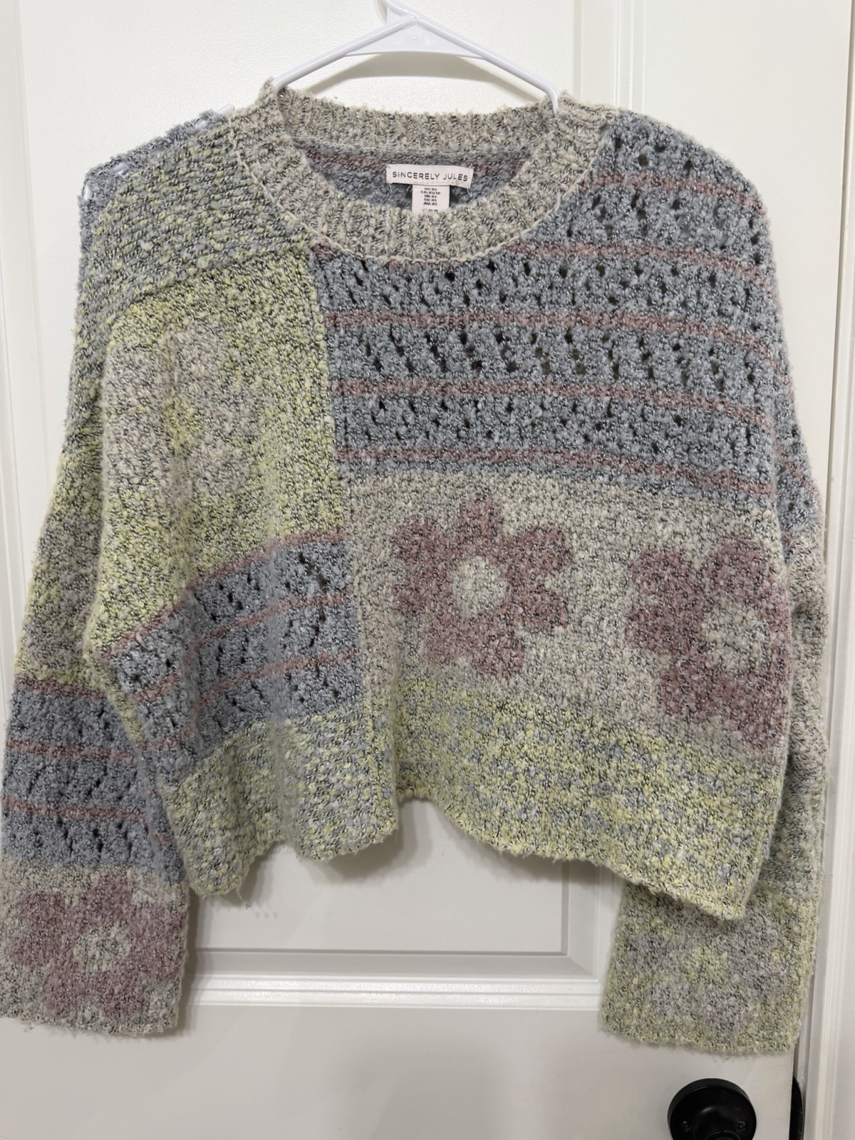 Sincerely Jules Patchwork Knit Sweater - image 1