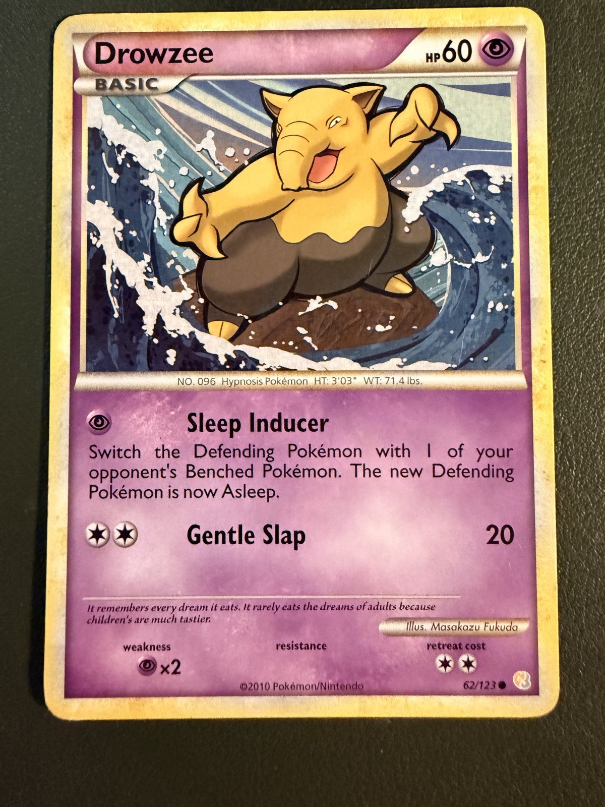 Pokemon TCG Drowzee 62/123 HeartGold & SoulSilver HGSS1 NM