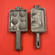 Lot of 2 C. Palmer Lead Weight Molds Sinkers Fishing Tackle Oval Triangle