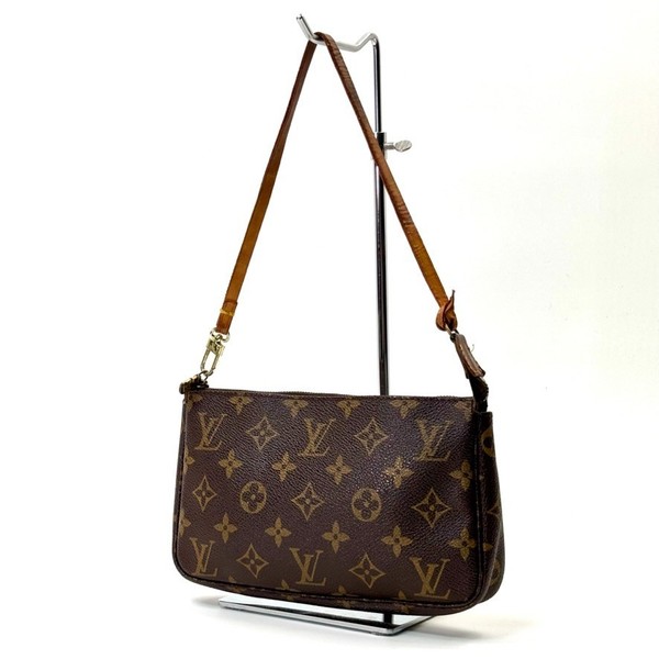Auth Louis Vuitton Monogram Pochette Accessoires M51980 Shoulder Mini Bag Purse