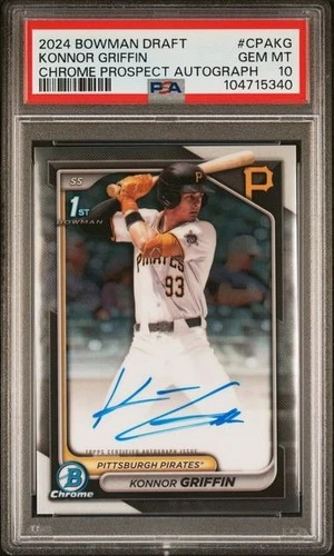 💎2024 Bowman Draft Chrome Prospects Autograph #CPA-KG Konnor Griffin PSA 10💎