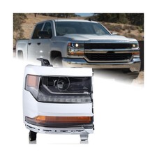 Chrome HID/Xenon LED DRL Projector Headlight Assembly Compatible with 2016-20...