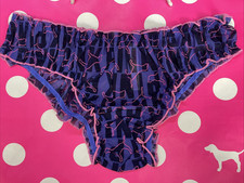 Vintage 2017 Victoria's Secret PINK Ruffle Bloomer Cheekster Tanga Panty L Dog