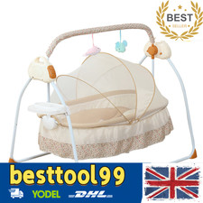 Electric Bluetooth Auto-Swing Cot Baby Cradle Crib 25KG Infant Bed Rocking Chair