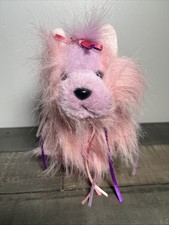 Ganz Webkinz Ribbon Yorkie Dog Pink Purple Stuffed Animal Plush No Code HM410