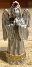 Vintage Hudson Pewter JANUARY Birthday/Birthstone Angel Figurine 1995 / 2.5” NOS