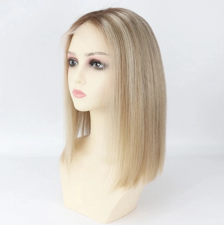 Peluca delantera de encaje 13X4 rubia real Remy rubia resaltada para mujer fiesta Foto 2 de 4