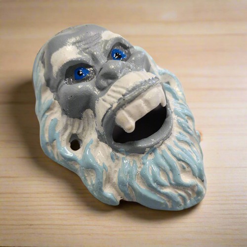 Yeti Abominable Snowman Cast Iron Wall Mounted Bottle Opener (4.75" x 3.5") - Picture 2 of 4