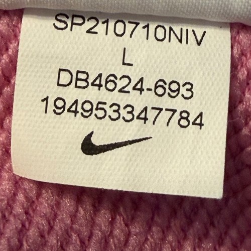 Nike Dri-FIT Cropped Sweatshirt Pink Long Sleeve Athletic Gym L Athleisure 93-08 - Picture 5 of 10