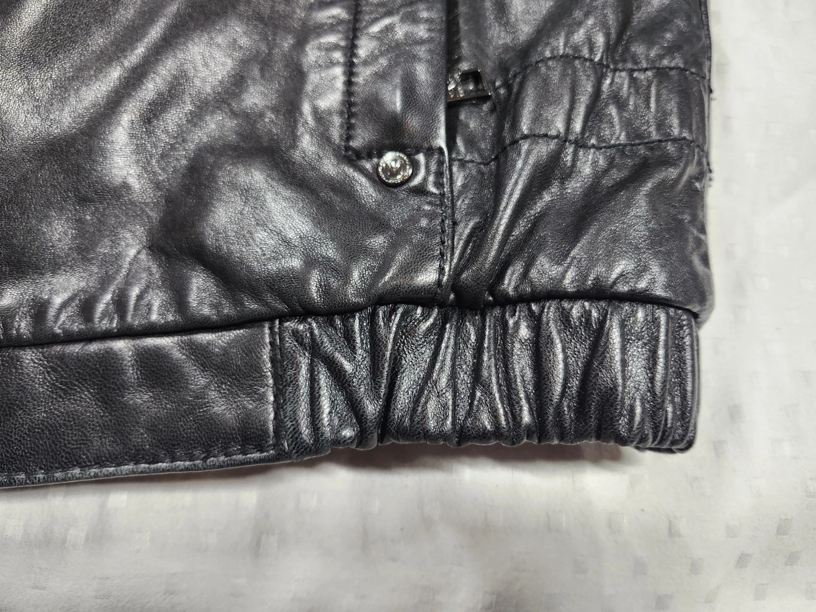 Marc New York Andrew Marc Black Leather Jacket Men M Medium Zip Quilt Lined - product detail image 8