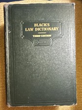 Vtg Blacks Law Dictionary 3rd Edition 1933 Ha...