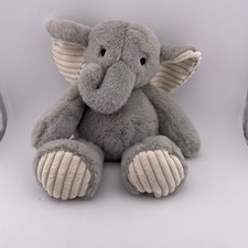 Lambs  Ivy Plush Elephant Soft Stuffed Animal Gray Corduroy Ears Baby Toy