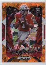 2021 Panini Prizm Draft Picks All-American Orange Ice Justin Fields #192 17md