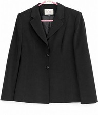 Le Suit Women's 10 Petite 10P Suit Blazer Jacket Black Lined Office Workwear